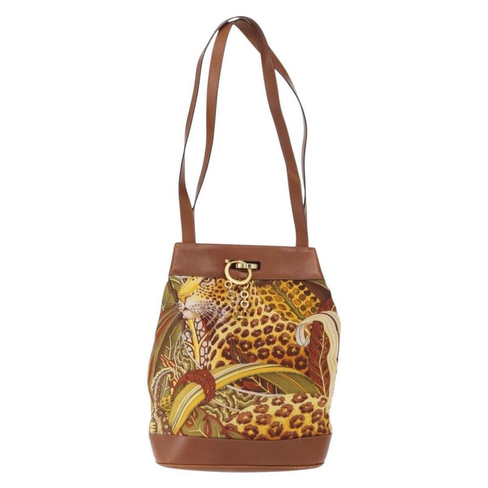 Salvatore Ferragamo Shoulder Bag Canvas Brown Gold Auth 151697 - Picture 13 of 16